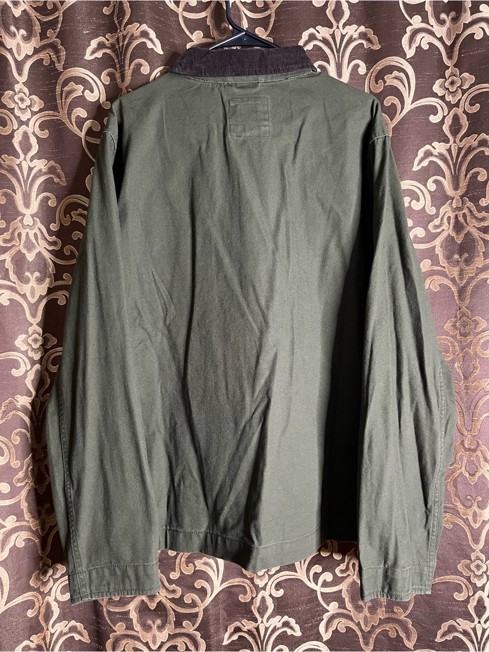 GAP Men’s Olive Green Field Jacket with Dark Brown Corduroy Collar - Picture 10 of 10